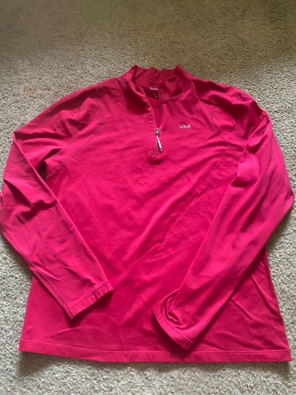 Lole Quarter Zip Pullover Size XL Pink Athletic Long Sleeve Top